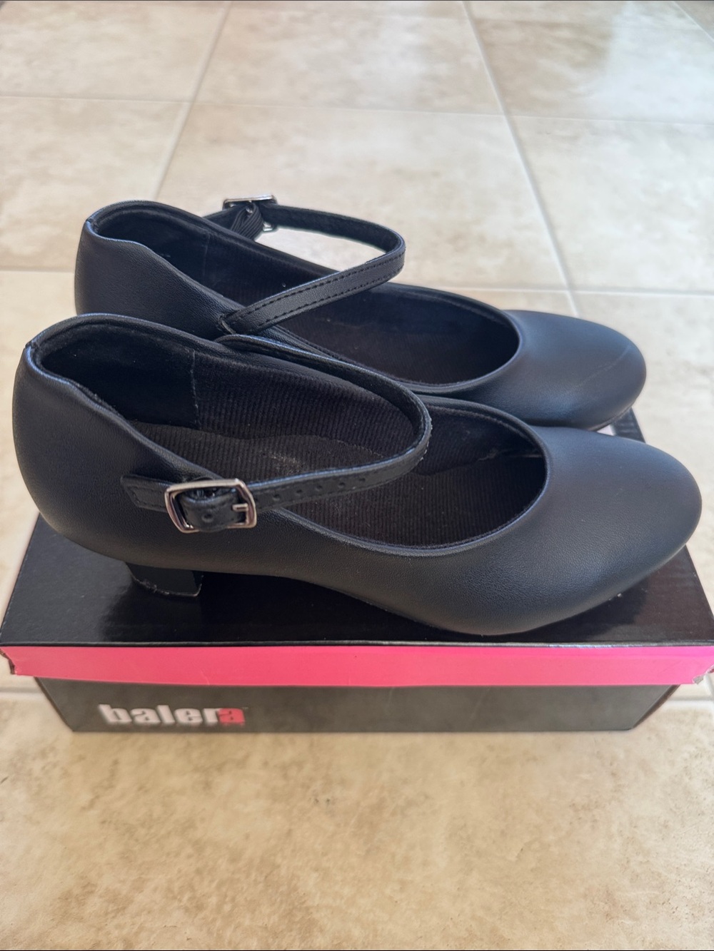 Balera Black Girls Mary Jane Dress Shoes with Ankle Strap